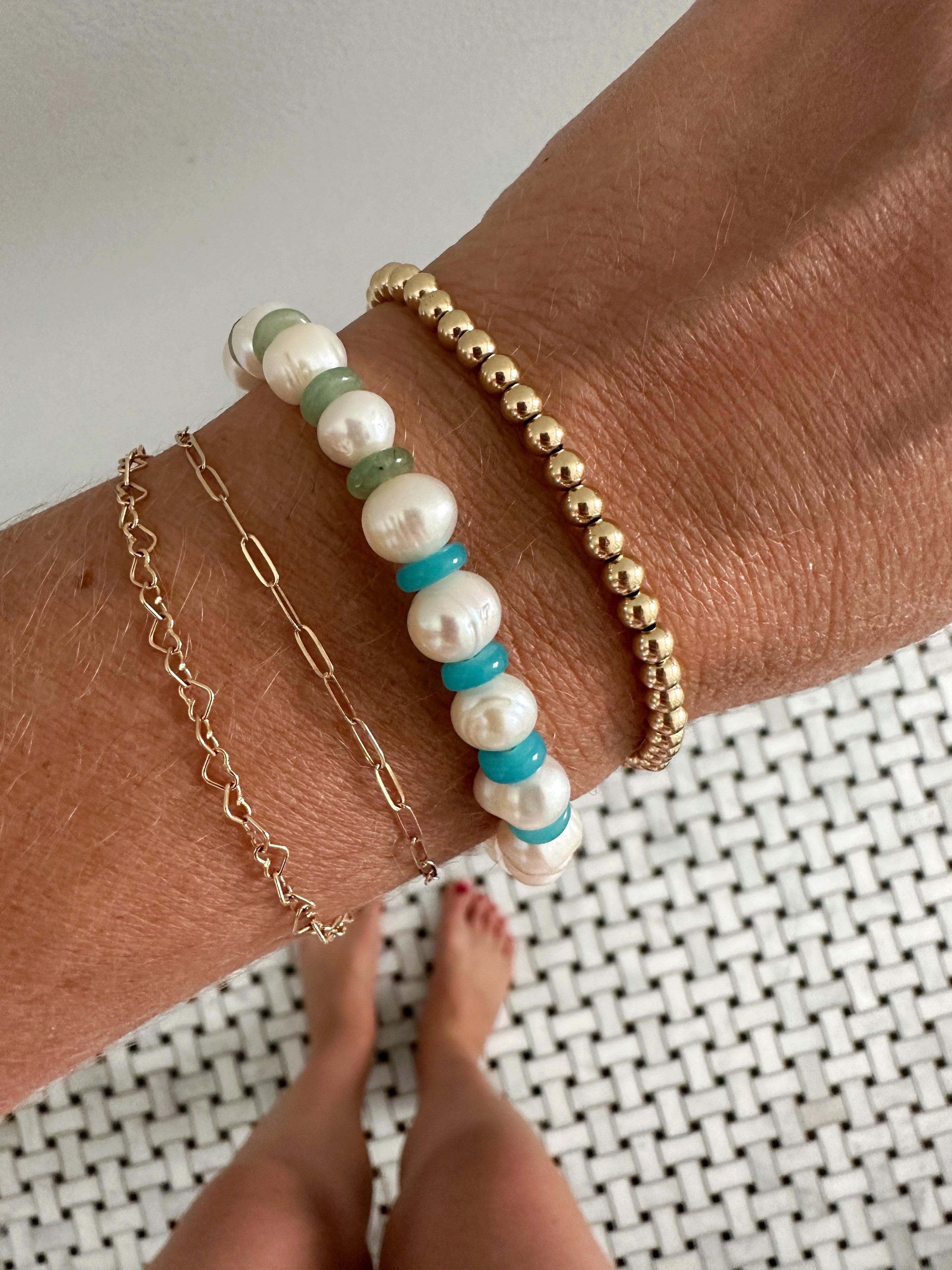 Pearl + Gemstone Bracelet