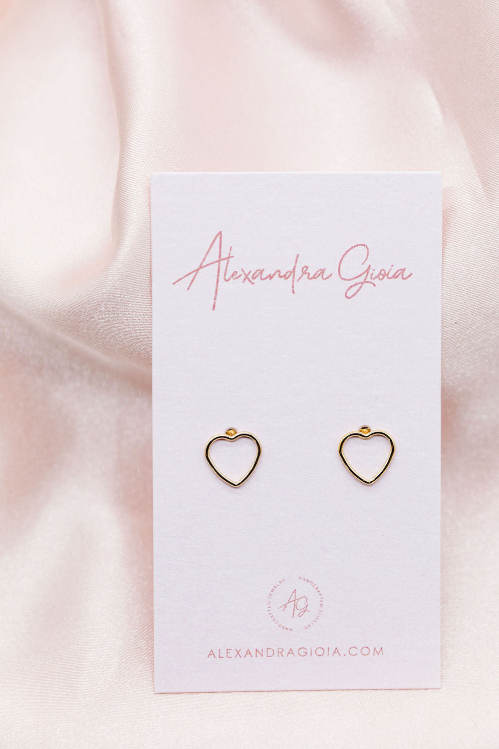 Open Heart Stud Earrings