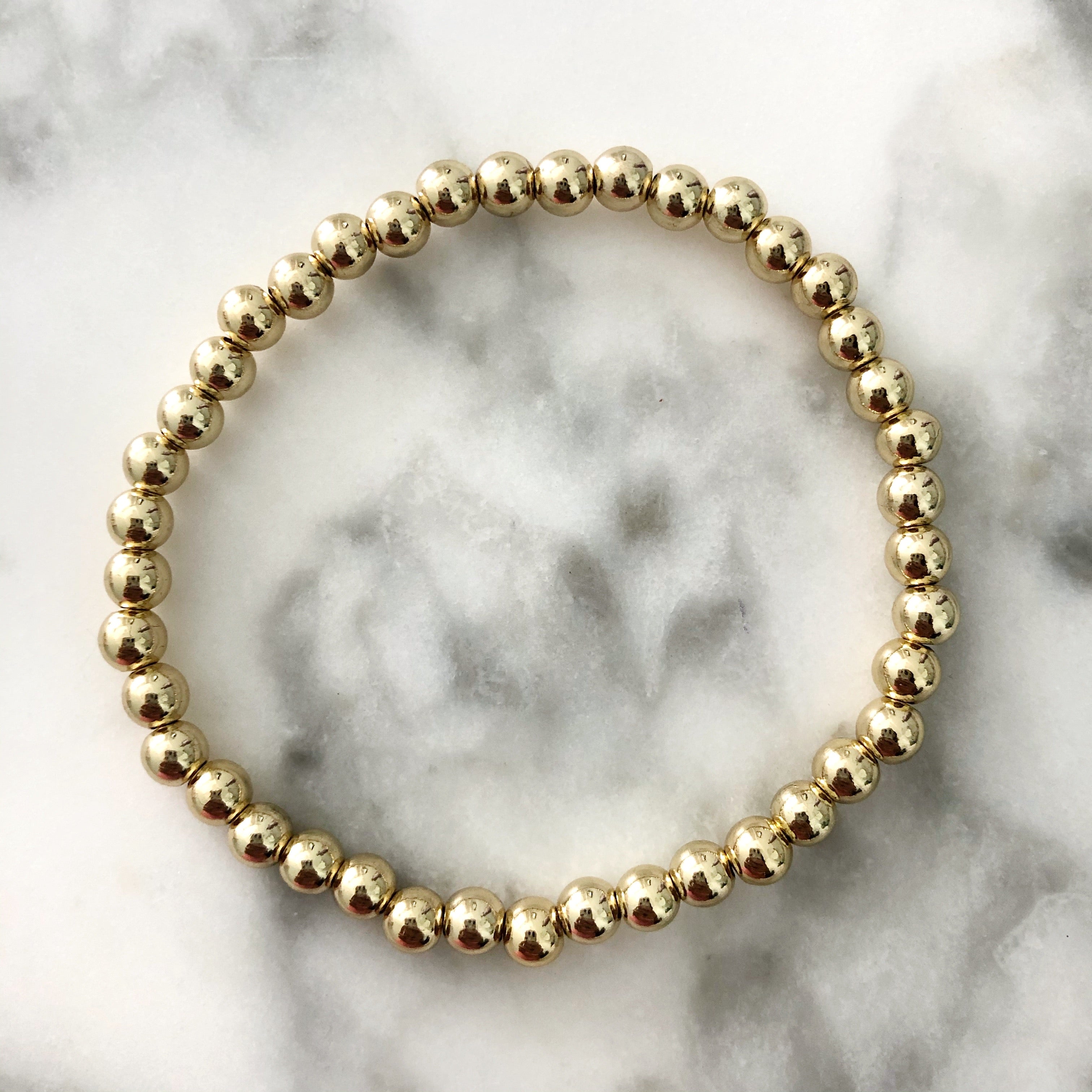 5MM Gold Ball Beaded Stackable Bracelet