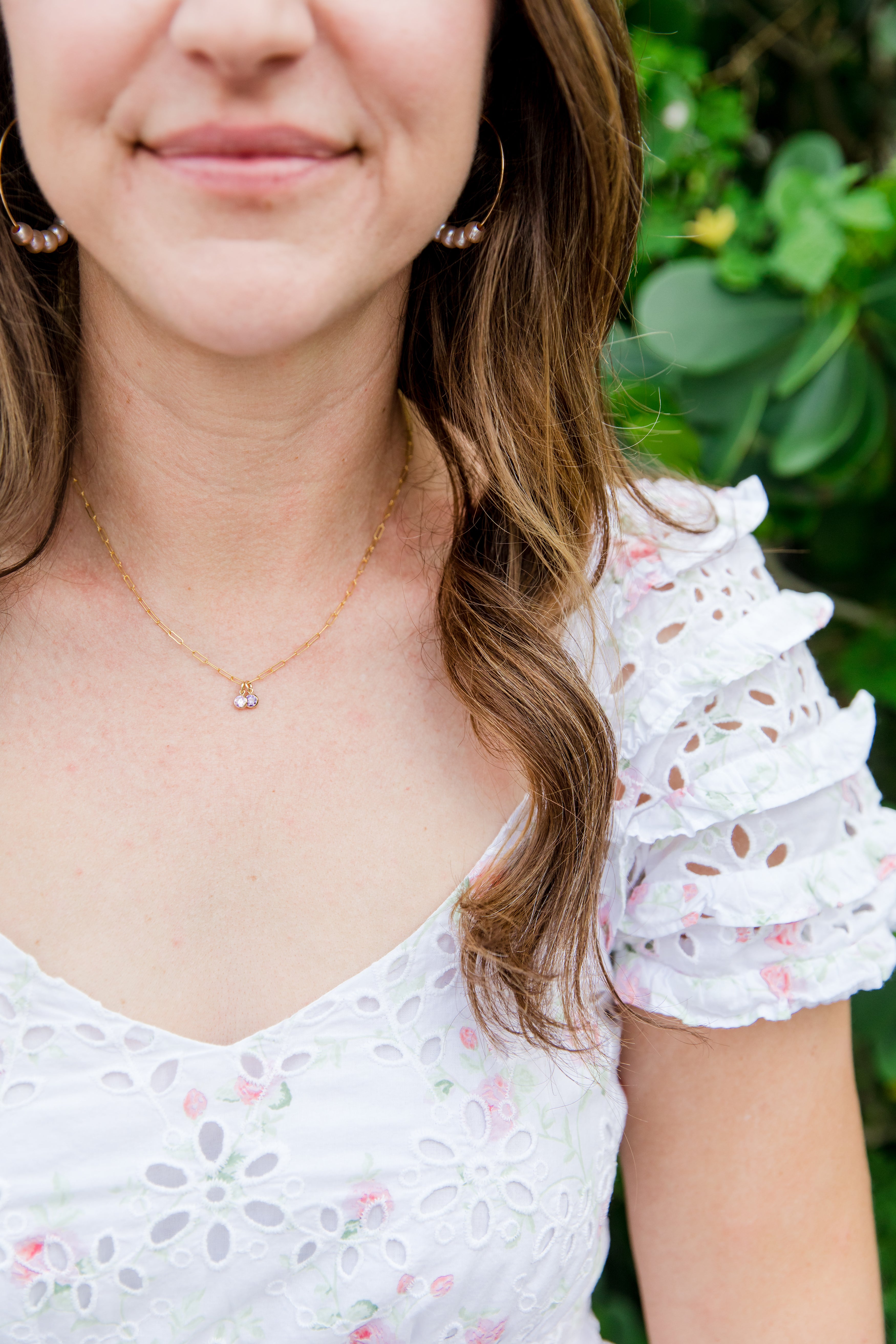 Birthstone Necklace {Paperclip Chain}
