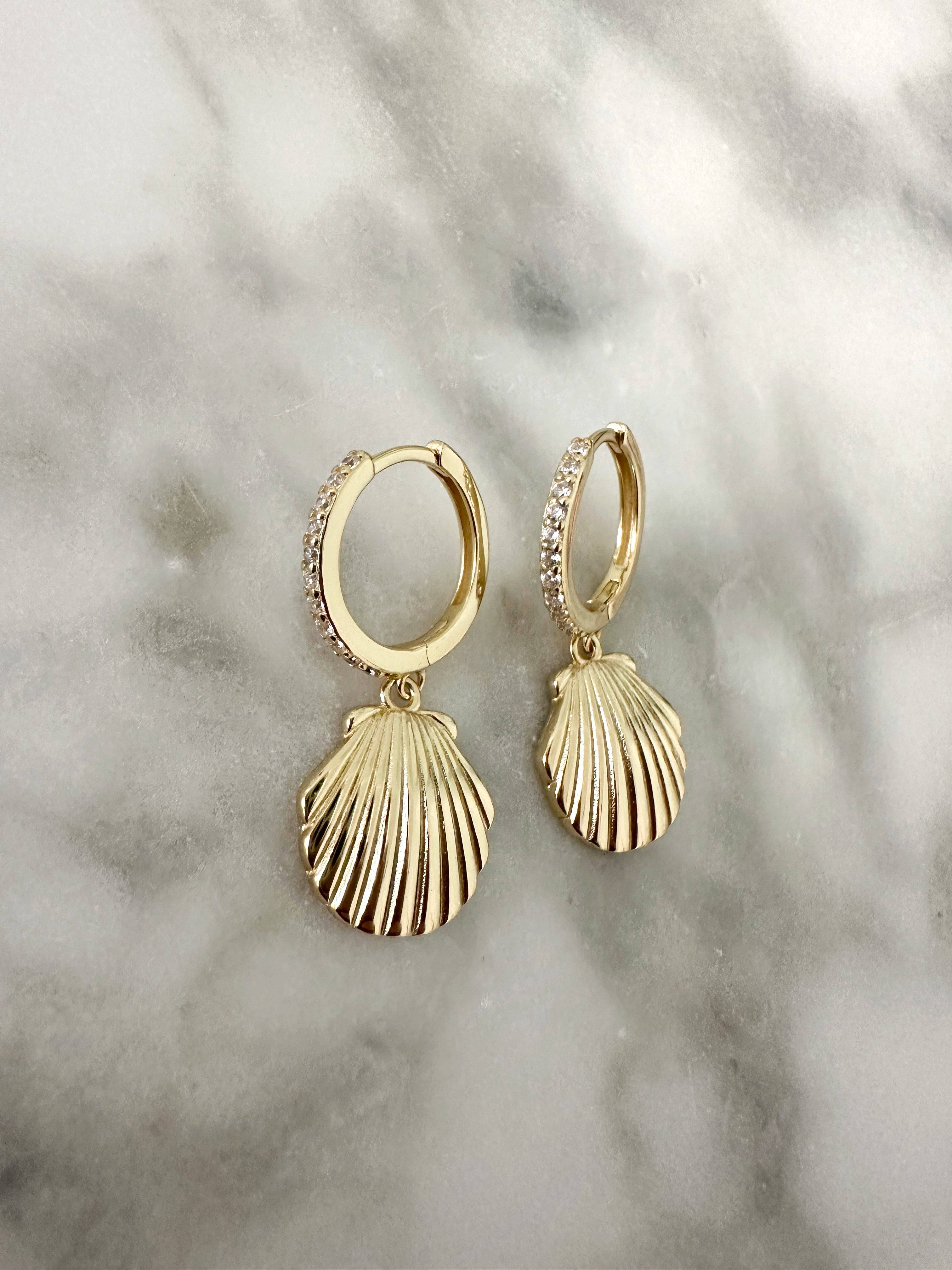 14k Gold Filled Sea Shell Earrings – Danica Rose Jewelry