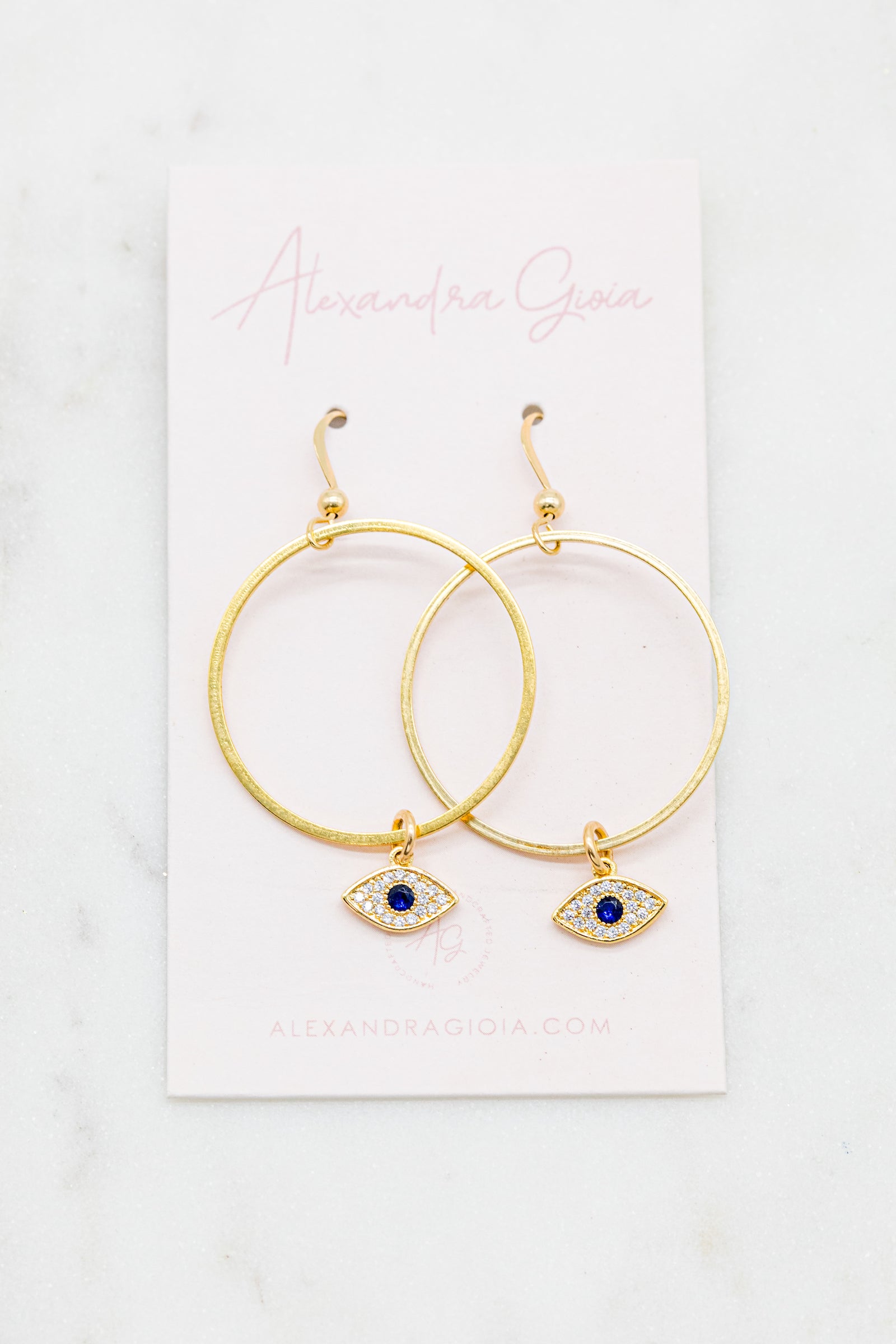 Gold Evil Eye Hoop Earrings