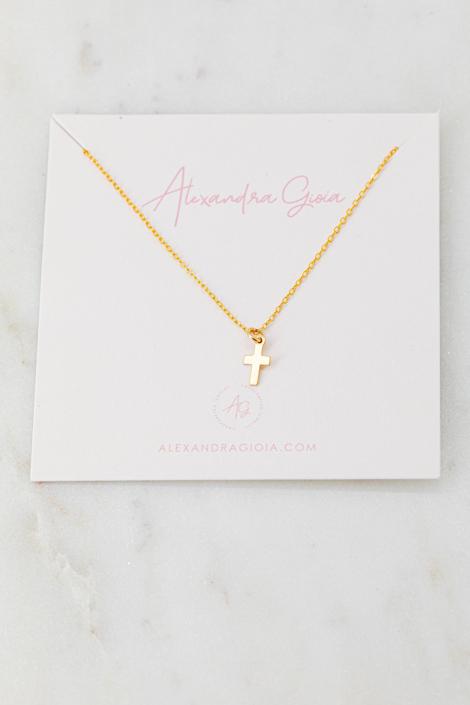 Dainty Gold Filled Cross Necklace – Alexandra Gioia