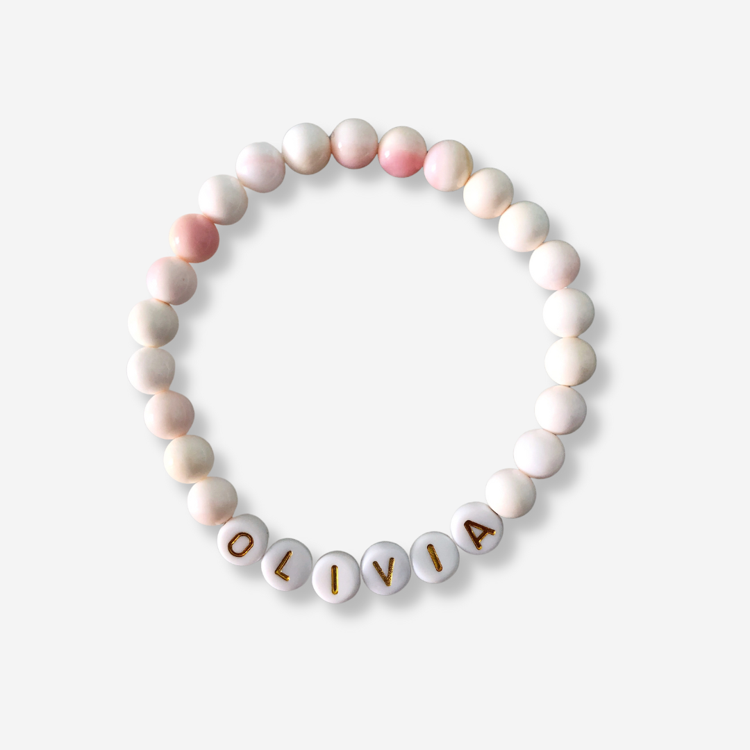 Custom Name Bracelet | Pink Conch Shell