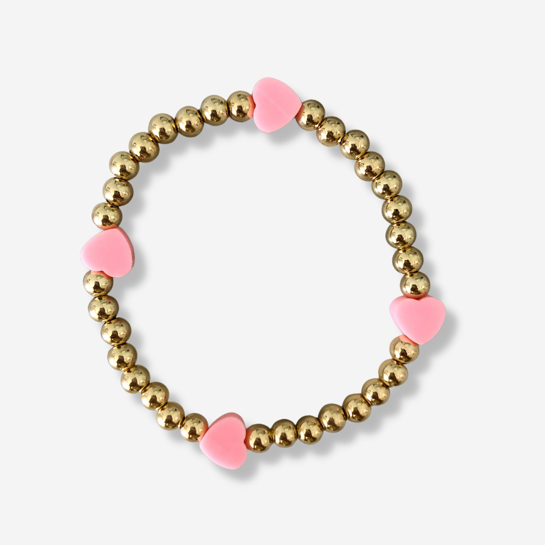 Pink + Gold Beaded Bracelet