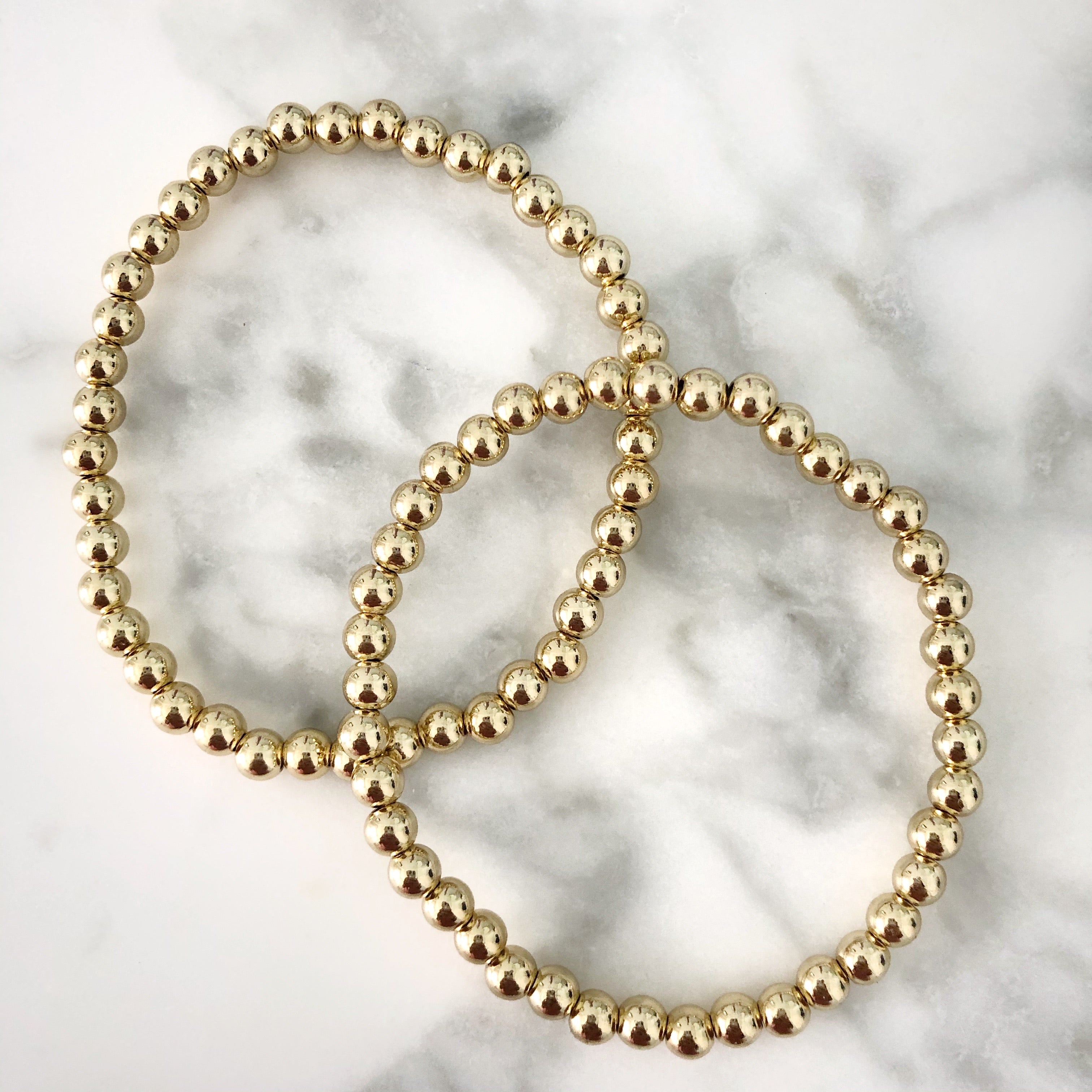 5MM Gold Ball Beaded Stackable Bracelet